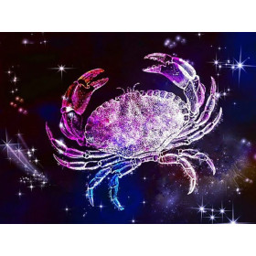 Crabe Cosmique Cancer sous les Étoiles Diamond Painting