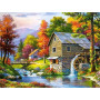 Moulin d'Automne aux Couleurs Flamboyantes Diamond Painting