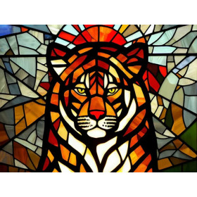 Tigre Vitrail aux Couleurs Flamboyantes Diamond Painting