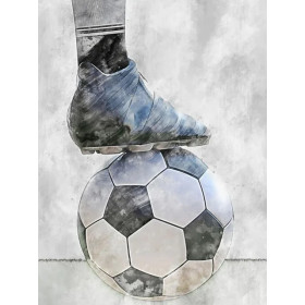 Jambe de Footballeur sur Ballon Diamond Painting