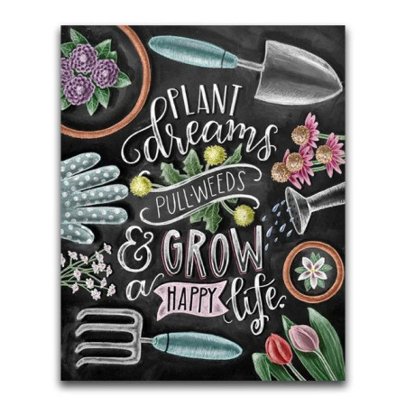 Jardin de Rêves : Citation Broderie Diamant Vintage Diamond Painting