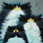 Chats Ébouriffés aux Yeux de Topaze Diamond Painting