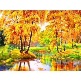Reflets d'Automne Doré Diamond Painting
