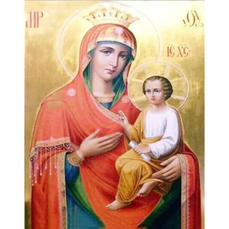 Vierge Marie et Enfant Jésus Icône Orthodoxe Diamond Painting