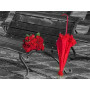 Banc de parc aux roses rouges Diamond Painting
