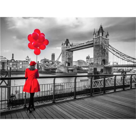 Élégance Rouge sur Londres Diamond Painting
