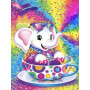 Éléphant Fantaisie dans sa Tasse Arc-en-Ciel Diamond Painting
