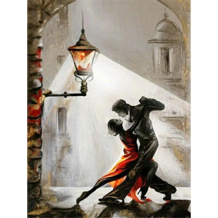 Tango des Ombres sous le Réverbère Diamond Painting