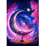 Lune Fleurie sous les Étoiles Diamond Painting