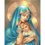 Vierge Marie et Enfant Jésus : Icône Sacrée en Broderie Diamant Diamond Painting