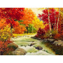 Rivière d'Automne aux Couleurs Flamboyantes Diamond Painting