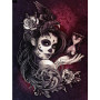 Calavera du Temps : Sablier et Corbeau Diamond Painting
