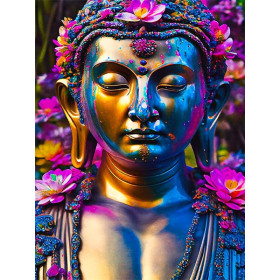 Bouddha Serein aux Éclats de Lotus Diamond Painting