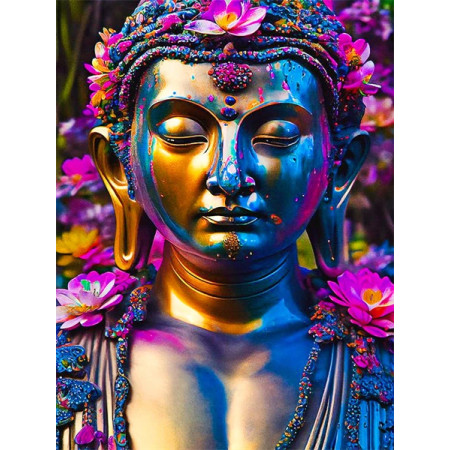 Bouddha Serein aux Éclats de Lotus Diamond Painting