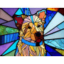 Chien Vitrail aux Couleurs Éclatantes Diamond Painting