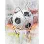 But de Match : Ballon de Football en Aquarelle Diamond Painting