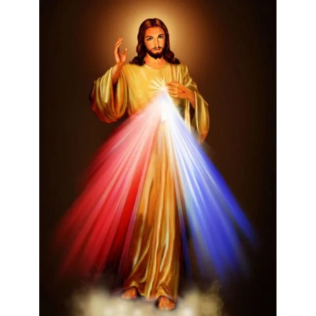 Jésus Miséricordieux aux Rayons de Lumière Diamond Painting