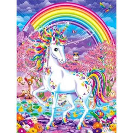 Licorne Arc-en-Ciel dans un Paysage Féerique Diamond Painting