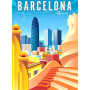 Barcelone Vibrante : Tour Agbar et Parc Güell en Broderie Diamant Diamond Painting