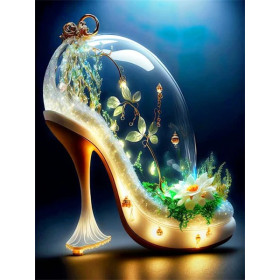 Escarpin Enchanté aux Lanternes Dorées Diamond Painting