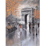 Paris sous la Pluie, Arc de Triomphe en Toile de Fond Diamond Painting