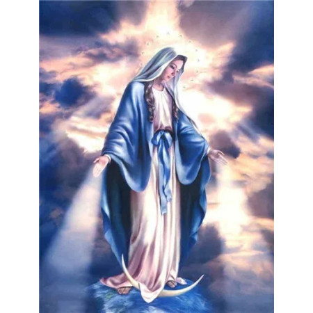 Vierge Marie sur le Croissant de Lune Diamond Painting