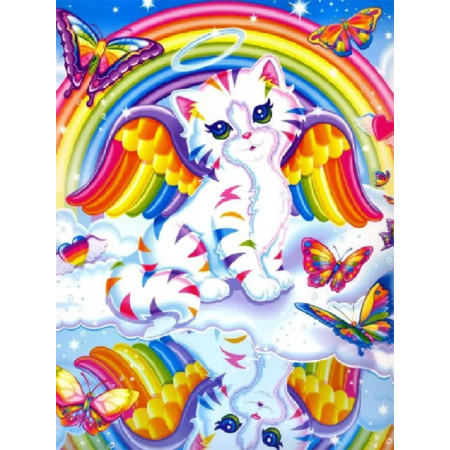 Chat Arc-en-Ciel sur Nuage Onirique Diamond Painting