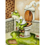 Grenouille Golfeuse sur Toilettes Diamond Painting