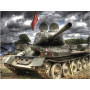 Char d'Assaut Soviétique sous l'Orage Diamond Painting