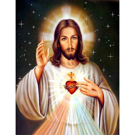 Miséricorde Divine : Jésus-Christ aux Rayons de Lumière Diamond Painting