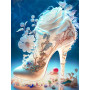 Chaussure de Rêve aux Roses Dorées Diamond Painting