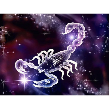 Scorpion Astral sous les Nébuleuses Diamond Painting