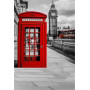 Londres Rouge et Noir : Cabine, Big Ben et Bus à Impériale Diamond Painting