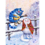 Duo Félin en Hiver Musical Diamond Painting