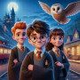 Le Trio Magique sur le Quai 9 ¾ Diamond Painting