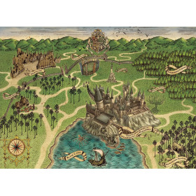 Carte Ancienne de Poudlard et ses Environs Diamond Painting