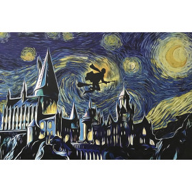 Château de Poudlard sous la Nuit Étoilée Diamond Painting