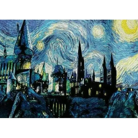Poudlard sous la Nuit Étoilée Diamond Painting