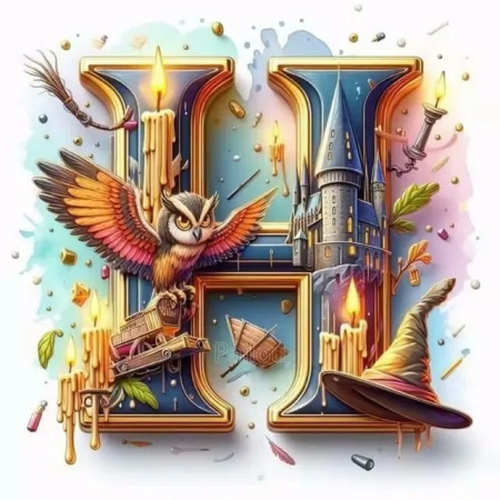 La Lettre Magique 'H' de Poudlard Diamond Painting