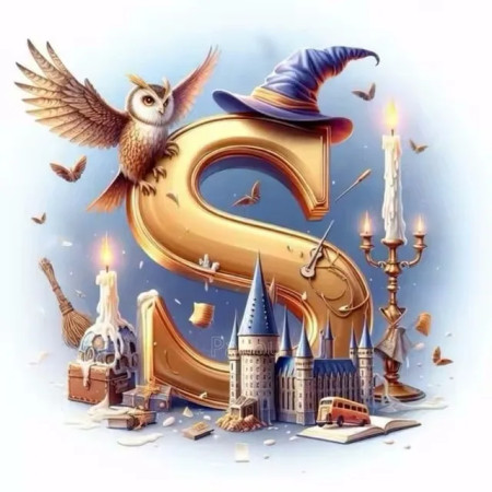 Lettre S Magique de Poudlard Diamond Painting