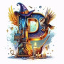 Lettre Magique P de Poudlard Diamond Painting