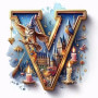 La Lettre V Magique de Poudlard Diamond Painting