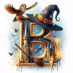 Lettre Magique 'B' de Poudlard Diamond Painting