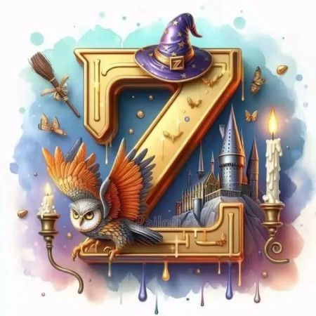 La Lettre Z Magique de Poudlard Diamond Painting