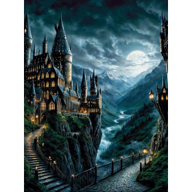 Poudlard sous l'Orage Magique Diamond Painting