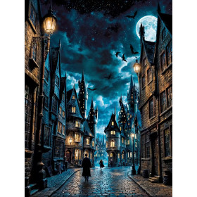 Ruelle des Sorciers sous la Lune Diamond Painting