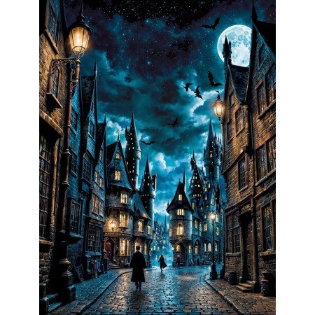 Ruelle des Sorciers sous la Lune Diamond Painting