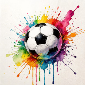 Splashing Football Watercolour Burst