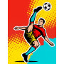 Retro Pop Art Calcio Acrobatico