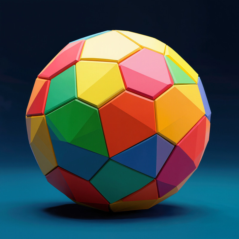 Vibrant Geometric Sphere Facets